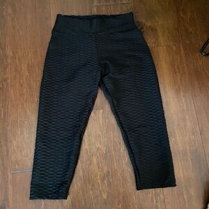 Black Textured Leggings
